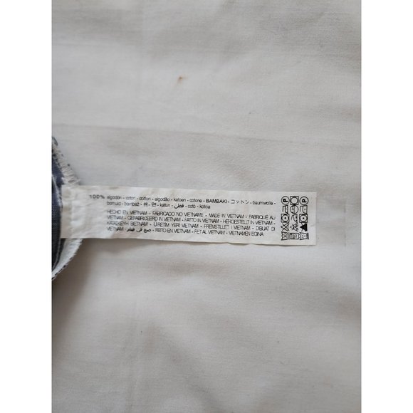 ZARA Women's Blue White Striped Wide Leg Pleated Cropped Pants Size Large - Picture 11 of 16